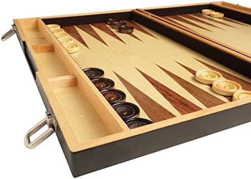 Orion Kraft 18-inčni Drveni Set za backgammon - igra na ploči od drveta Zebre