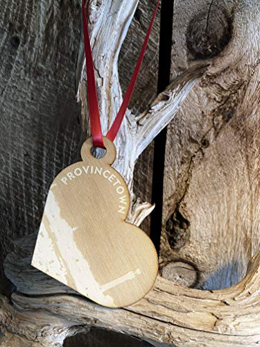 Ukras u obliku srca Провинстауна sa Spomenikom Пилигриму i obale zaljeva Cape cod Proizveden od ekološki čistog drveta