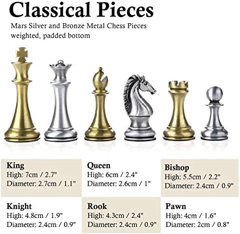 Skup metalnih šah - igra šah za odrasle i djecu, - Drveni Sklopivi Prometna šahovska ploča s metalnim likovima (Stil A)
