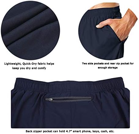 Gospodo trening kratke hlače za trčanje EZRUN 5 inča Быстросохнущие lagane sportske kratke hlače s džepovima na zatvarač sa postavom