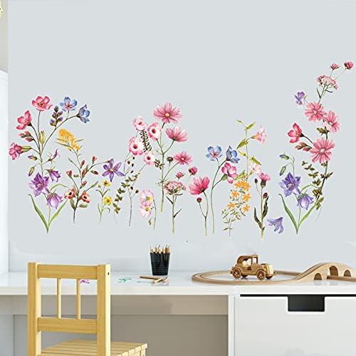 Šarene Cvijeće Grožđe Naljepnice Za zid Proljetni Vrt Cvjetni Naljepnice za zid Udaljiti DIY Piling i Naljepnice