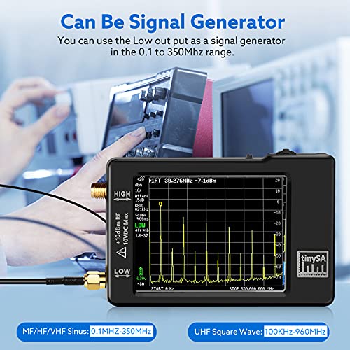Prijenosni Analizator spektra TinySA, SEESII Modernizirana V0.3.1 Maleni Analizator frekvencije s antenom SMA