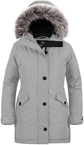 Wantdo Ženski zimski kaput s kapuljačom Vodootporne topla duga dolje jaknu Parka