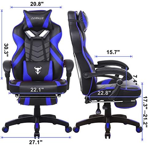 Igra stolica s masažom, Računalo stolica sa sklopivim naslonom za leđa i stalak za noge, Velike i visoke računalna