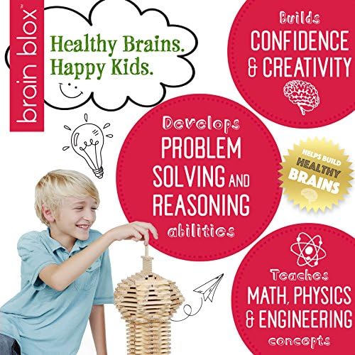 Drveni blokovi Brain Blox za djecu - Skup građevinskih dasaka, Igračke za dječake i djevojčice (100 komada)
