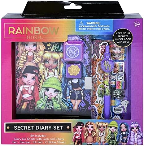 Tajni dnevnik Rainbow High u kutiji u paketu Dnevnik, Brava, Ključ, Držač, Žig i još mnogo toga