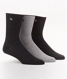 Lauren Ralph Lauren Хлопчатобумажный Nogavica Čarapa S rebrastim Vrhom - 3 Para U Pakiranju (34000)