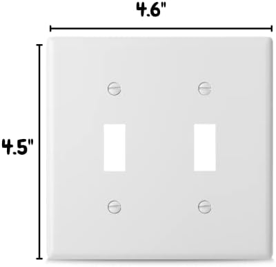 Bates - Zidni Panel S Dvostrukim Prekidača Za Svjetlo, 4 Pakiranja, Bijele Boje, Poklopac S Dvostrukim Prekidača