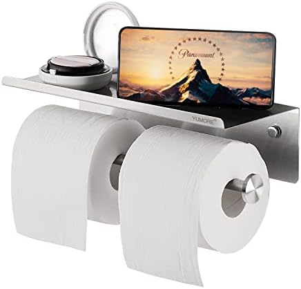 Držač toaletnog papira YUMORE s polica, Držač za salvete sa dvostrukim рулоном za kupaonicu s policama za telefon