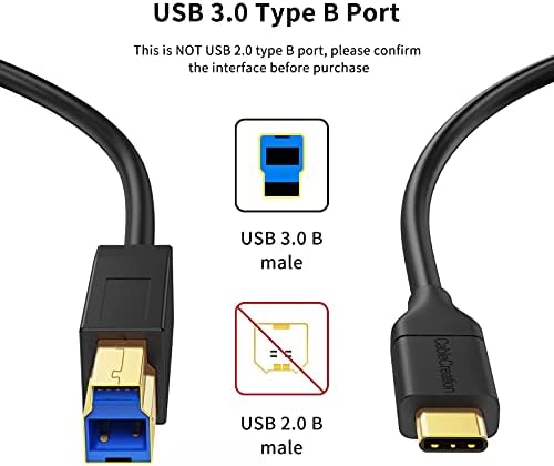 USB kabel za pisač USB 3.1 C - B 4 NOGA kabel za stvaranje USB kabela B - C 10 Gbit / S, USB C Thunderbolt 3