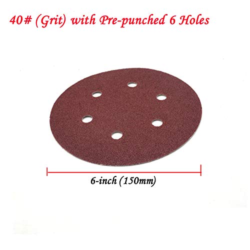 Antrader 6 Cm 40 Brušenje disk s granulacijom od 150 mm, 6 Rupa Kuka i petlja Brusni papir Pneumatske Kutna