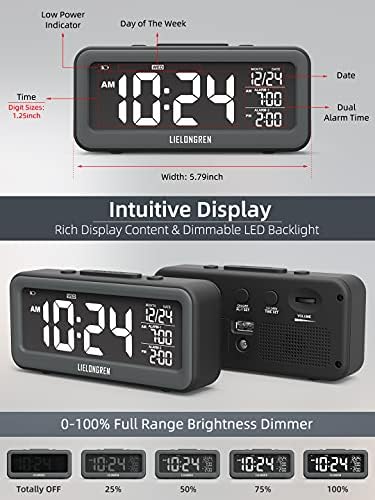 Mali Digitalni Alarm za spavaće sobe, Jednostavna konfiguracija Dvostrukog alarma uz glasan zvučni 65-85 db,