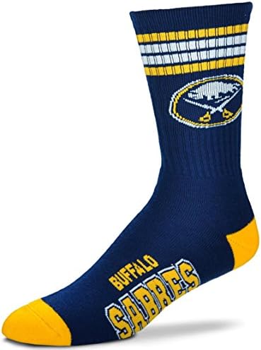 Za bose noge NHL 4 Prugasta muške čarape Deuce Crew-Buffalo Sabres-Velike (10-13)