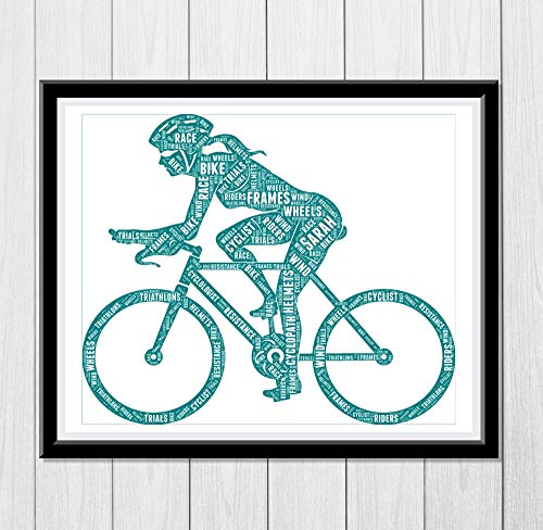 Personalizirani poklon za велосипедистки, Pokloni za ljubitelje bicikala, Sportske i darove s po cijeloj površini na Dan rođenja za bicikle, Zidne grafike, Umjetnički dekor - Odlična ideja
