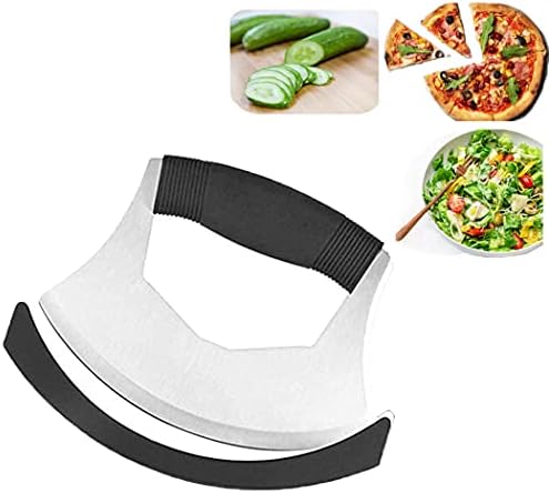 Rezač za pizzu Cqing, helikopter salate, nož od nehrđajućeg čelika sa zaštitnim poklopcem papar, brušenje češnjaka,