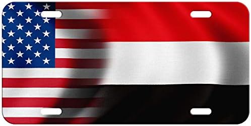 ExpressItBest Visokokvalitetni aluminijski registarskih oznaka 6 cm x 12 cm - Zastava Jemena (Йеменский) - Vala sa zastavom SAD-u