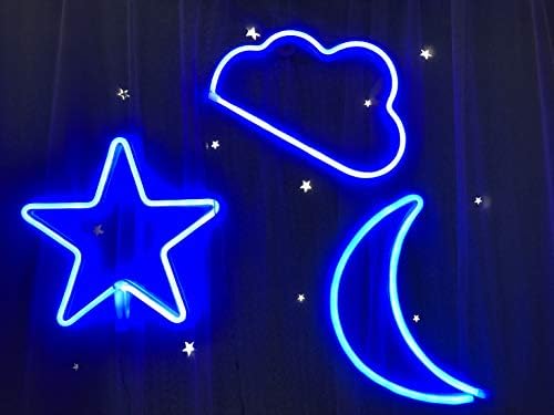 Neonski natpisi u Oblaku Zvijezda i Mjesec Ukrasne LED svjetiljke Dekor za Spavaću sobu Božićni party Powered