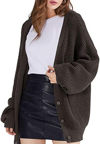 Ženski cardigan-džemper QUALFORT od pamuka na zakopčane dugih rukava, pletene cardigans velike veličine