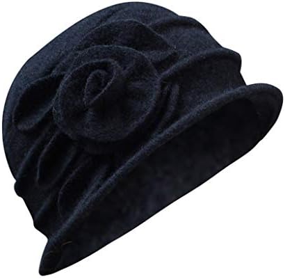 Ženska zimska mornarska kapa Mekana topla šešir-kantu клошем 3D Cvjetni фетровая šešir