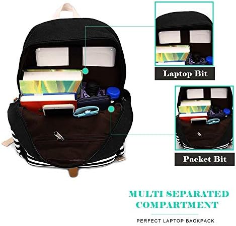 Školske naprtnjače SCIONE za žene djevojaka sa USB-priključkom za punjenje Lagan ruksak trake od platna za slatka djevojčice Knjiški ruksak
