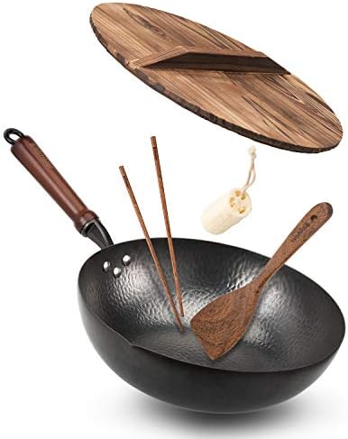 Pan-wok Bielmeier 12,5, Воки i Tava za prženje s poklopcem, Wok od ugljičnog čelika s priborom za kuhanje, Wok