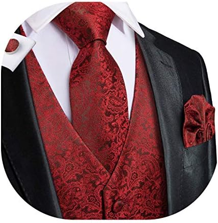 Muški kravata Paisley i prsluk Dubulle s kvadratnim запонками u obliku džepa, prsluk, odijelo za smoking