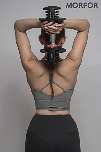 Podesiva budaletina Morfor (jednostruki) 25 funti, Crna univerzalna budaletina za vježbanje i fitness za muškarce