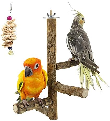 Drveni stalak za smuđ od ptičje, Stalak za papagaj od masivnog drva, Pribor za ptičji stanica za male papige,