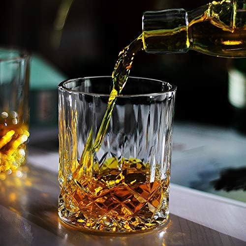 Starinski čaše za viski Bavel,Set od 4 čaša za viski 11 unci,Koktel čašu Premium-klase bez olova,Bourbon i Viski,Elegantne