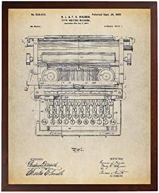 Dizajn repa pisaći stroj Patenta poster Art print pisaći stroj Ispis kućnog ureda Dekor Starinski pisaći stroj