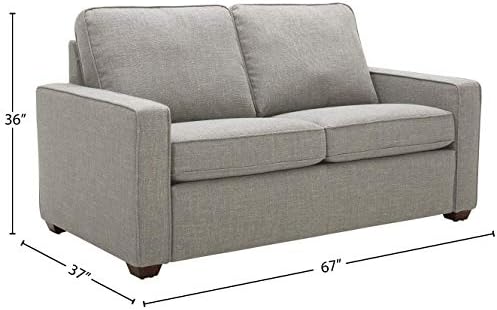Brand – Moderni kauč Rivet Andrews s odvojivim jastuka, 67 cm, Svijetlo-Siva