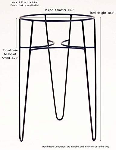 Osnovna Okrugli stalak za posude-Visina 18,5 cm X Unutarnji promjer prstena 10,5 inča. Tamna brončana. Ručni