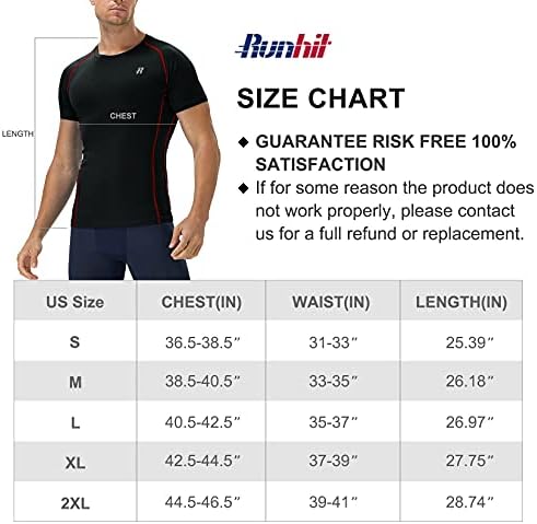 Muška majica Runhit Kompresije majica kratkih rukava za muškarce, trening majice