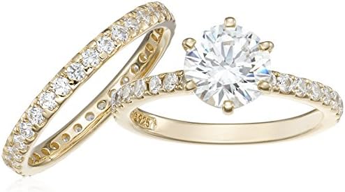 Okrugli prsten od srebra s platinasti ili zlatne premazom, proizvedeno od cirkon Swarovski