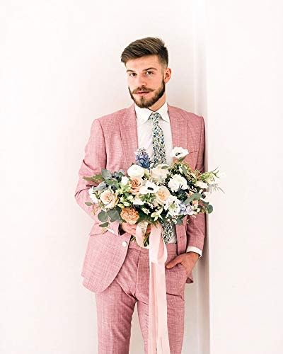 Muški uska kravata DAZI od pamuka s cvjetnim ispis, Odlično za vjenčanja, Mladoženja, Groomsmen, Misija, Ples,