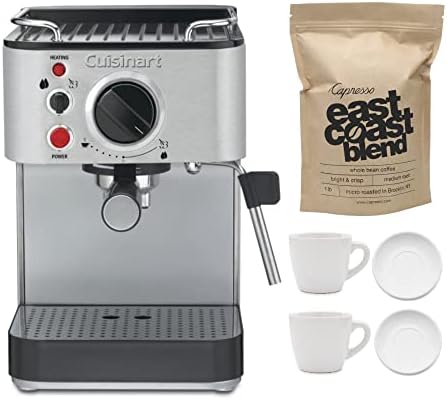 Aparat za kavu Cuisinart EM-100 za espresso sa 2 šalice, 2 tanjurići i paket kave od cjelovitih žitarica (1
