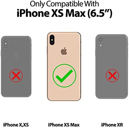 Torbica-novčanik Goospery za iPhone Xs Max nositelj kartice, Sigurnosni dvostruka torbica-branik za telefon (tamno plava) IPXSMAX-MDB-NVY