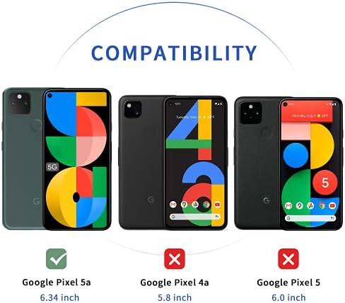 [2+2+1 ] u Potpunosti je kompatibilan sa Google Pixel 5a 6,3-inčni 2021 zaslon Zaštitnik Kaljeno Staklo + Zaštitnik