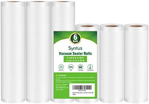 Vrećice za vakuum brtvljenje Syntus, 6 Komada, 3 role 11 x 20 i 3 role 8 x 20, Role za skladištenje proizvoda