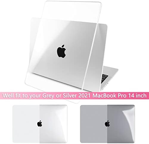 Batianda za 14-inčni tela MacBook Pro 2021 izdavanja A2442 M1 Pro/Max, Plastični Kristalno Prozirni Poklopac
