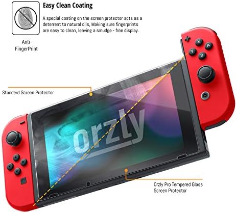 Zaštitne folije za stakla Orzly kompatibilne s Nintendo Switch - Premium zaslon Zaštitnik od kaljenog stakla