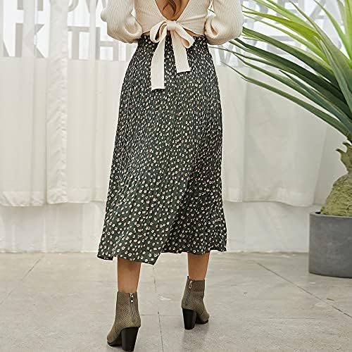 EXLURA Ženska плиссированная suknja grašak s visokim strukom, suknja-ljuljačka Midi s džepovima
