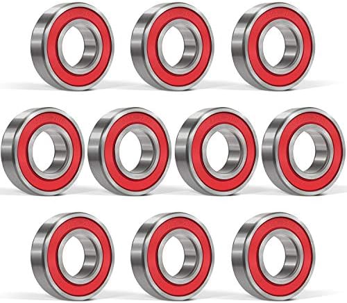 10 Kom kugličnih ležajeva 6203-2RS (17x40x12 mm) S dvojnim gumenim crvenim pečatom, Duboki žlijeb za vrtna tehnika,Električnih igračaka i alata i sl.