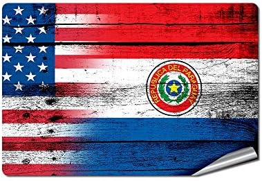 ExpressItBest 4 x 6 Naljepnica/Naljepnica sa zastavom Paragvaj - Waves w Zastava SAD - Otporan na uv zračenje - Kvaliteta na otvorenom - Traje godinama