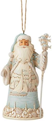 Enesco Jim Shore Srži Vrisak Primorski Santa sa Dekoracijom u obliku Štapa, Višebojno