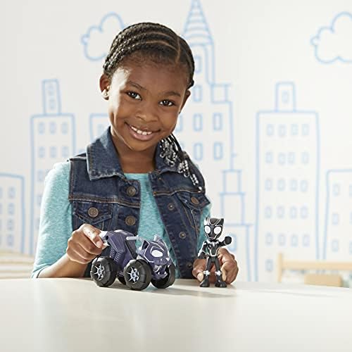 Figurica Marvel Spidey i njegova Nevjerojatna prijatelji Black Panther i Patrolni automobil Panther za djecu u dobi od 3 i više godina
