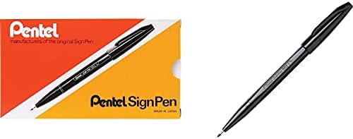 Olovke za potpis Pentel S520A, Kolor Marker s fino Točka, Savjet je Metak 7 mm, Crna Trunk/Tinte, Dozen