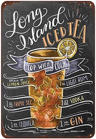 Koktel od ledeni čaj na Long Islandu Metalni znakovi Home dekor Stare limene znakovi Pub Kućni Ukrasne ploče