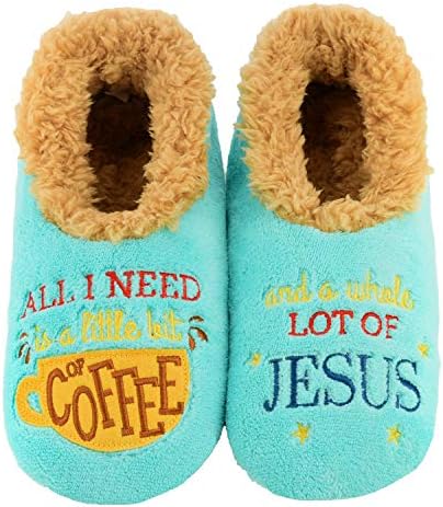 Ženske papuče za spavanje - Ženske papuče sa Пайраблем - Sve što mi treba je Malo Kave i Isus
