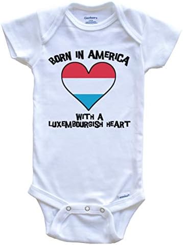 Rođen je u Americi s Люксембургским Сердечком Bebe Onesie, Baby Body sa Zastavom Luksemburga